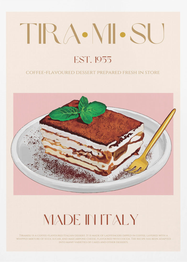 Klassisk italiensk tiramisu-poster | Poster