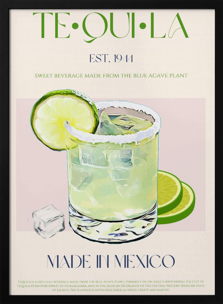 Tequiladryck med lime och is | Poster