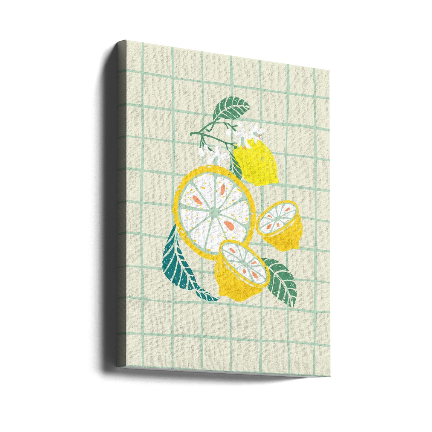 Lemon slice with leaves | Canvas