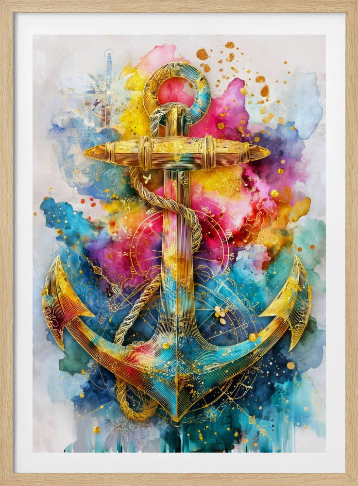 Nautica Sea Art Watercolor Anchor (2) | Poster