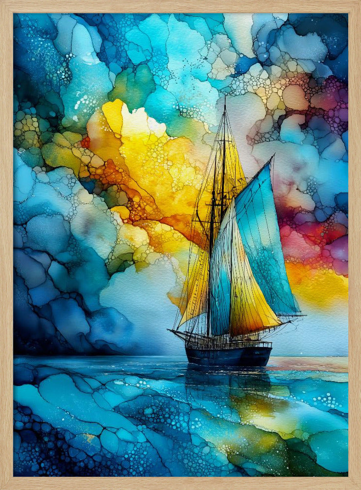 Nautica Havskonst Akvarell Skepp (27) | Poster