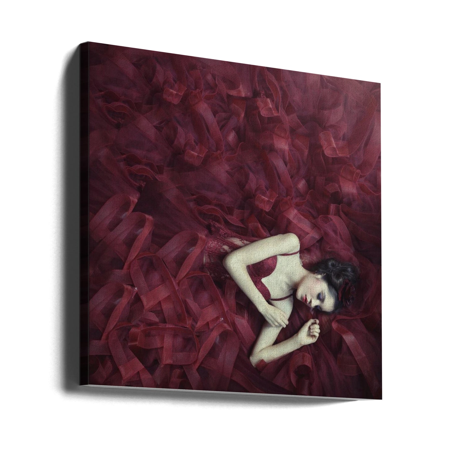 Röd blomma | Canvas