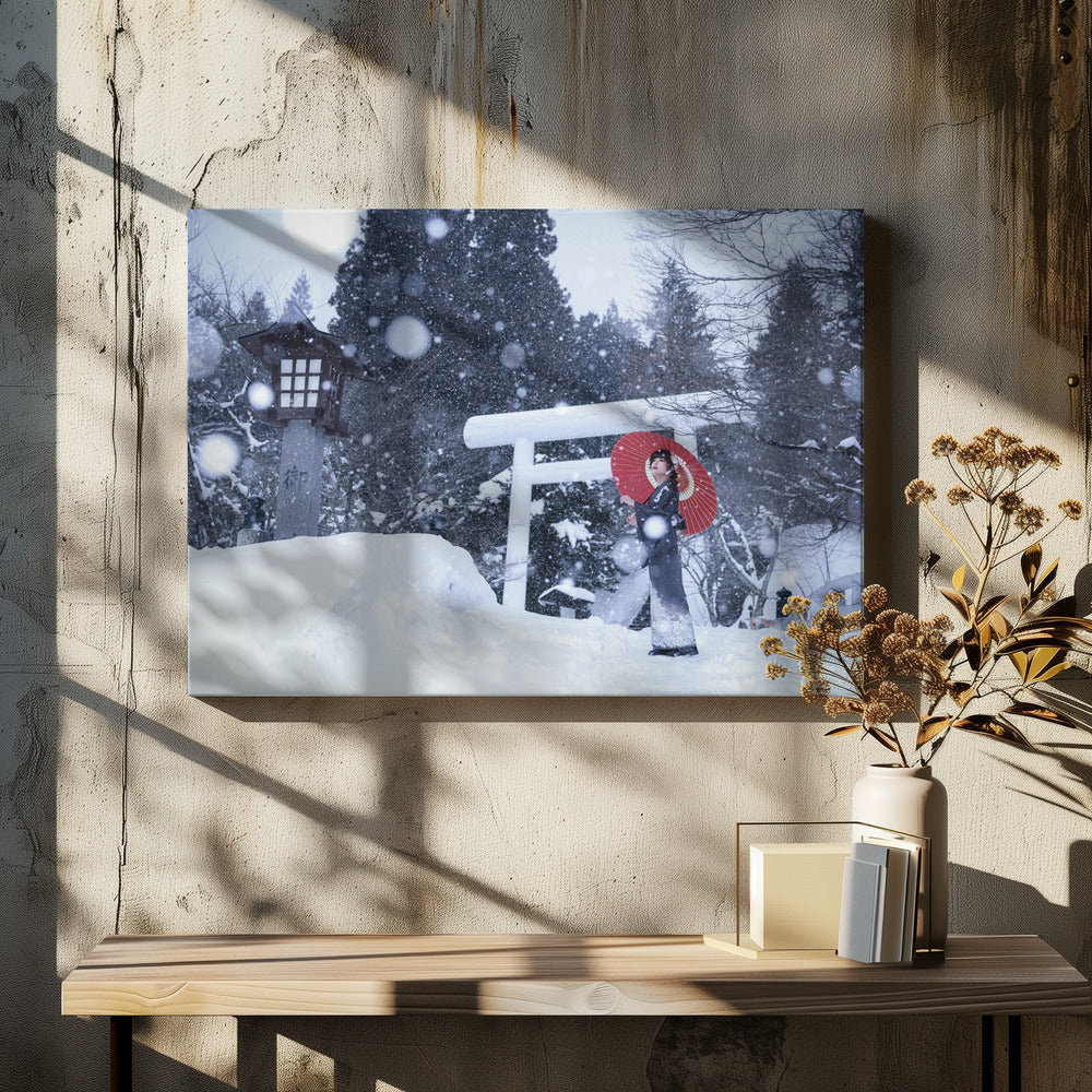 Winter shrine in japan | Canvas