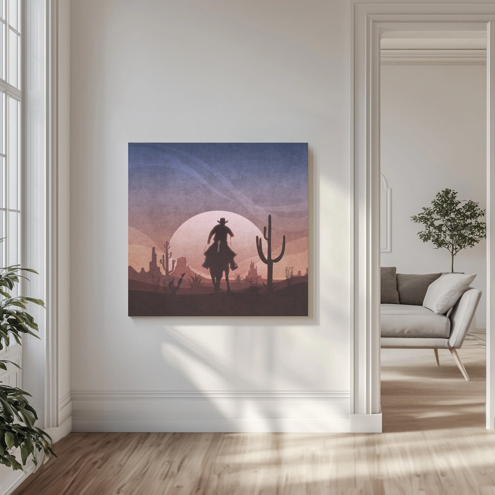 Cowboysolnedgång | Canvas