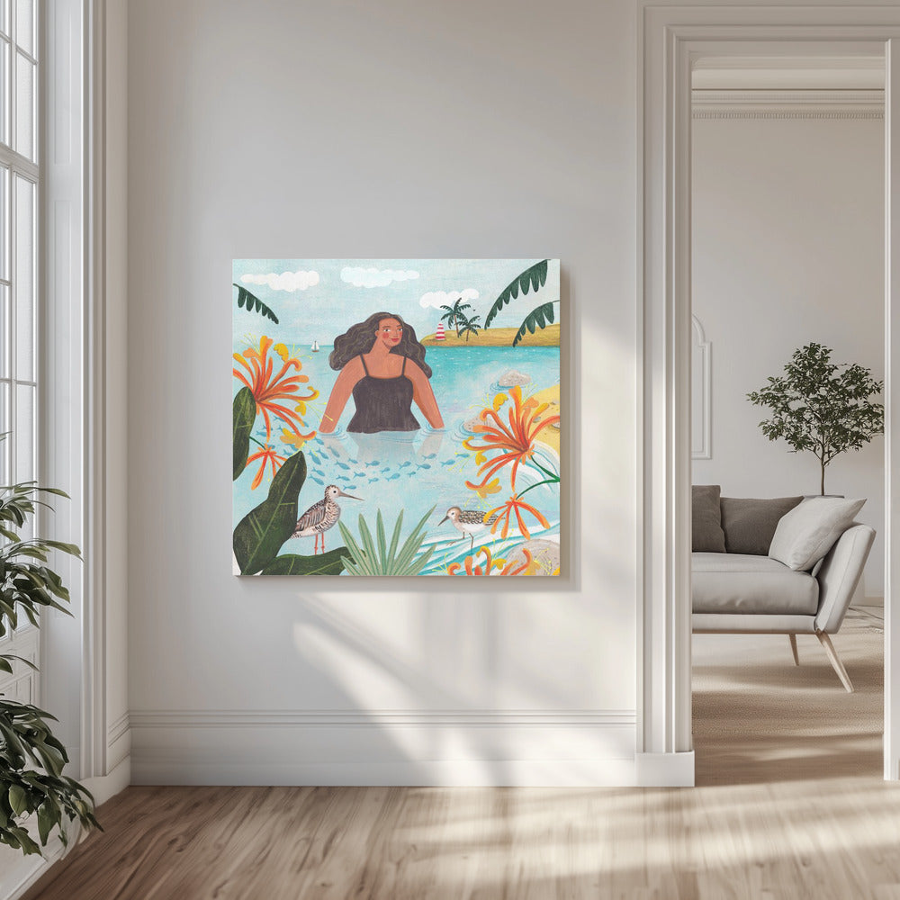 Walking in the sea | Canvas