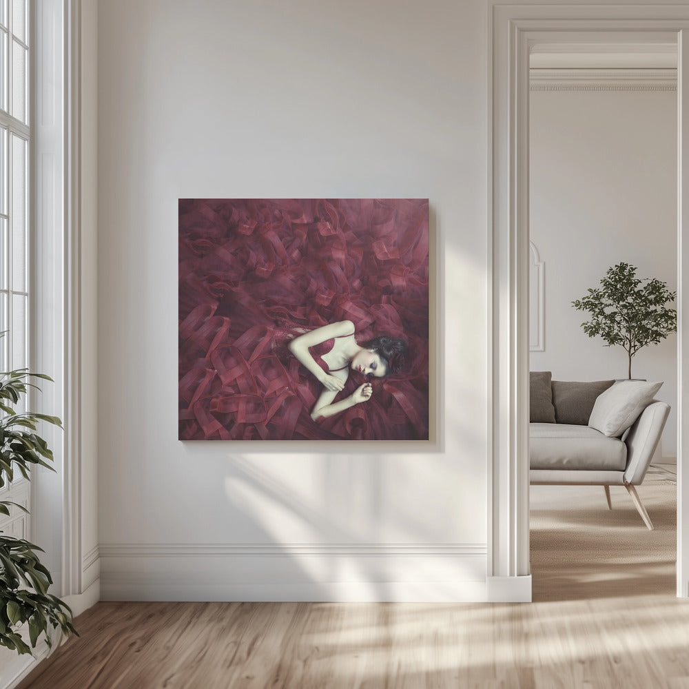 Röd blomma | Canvas