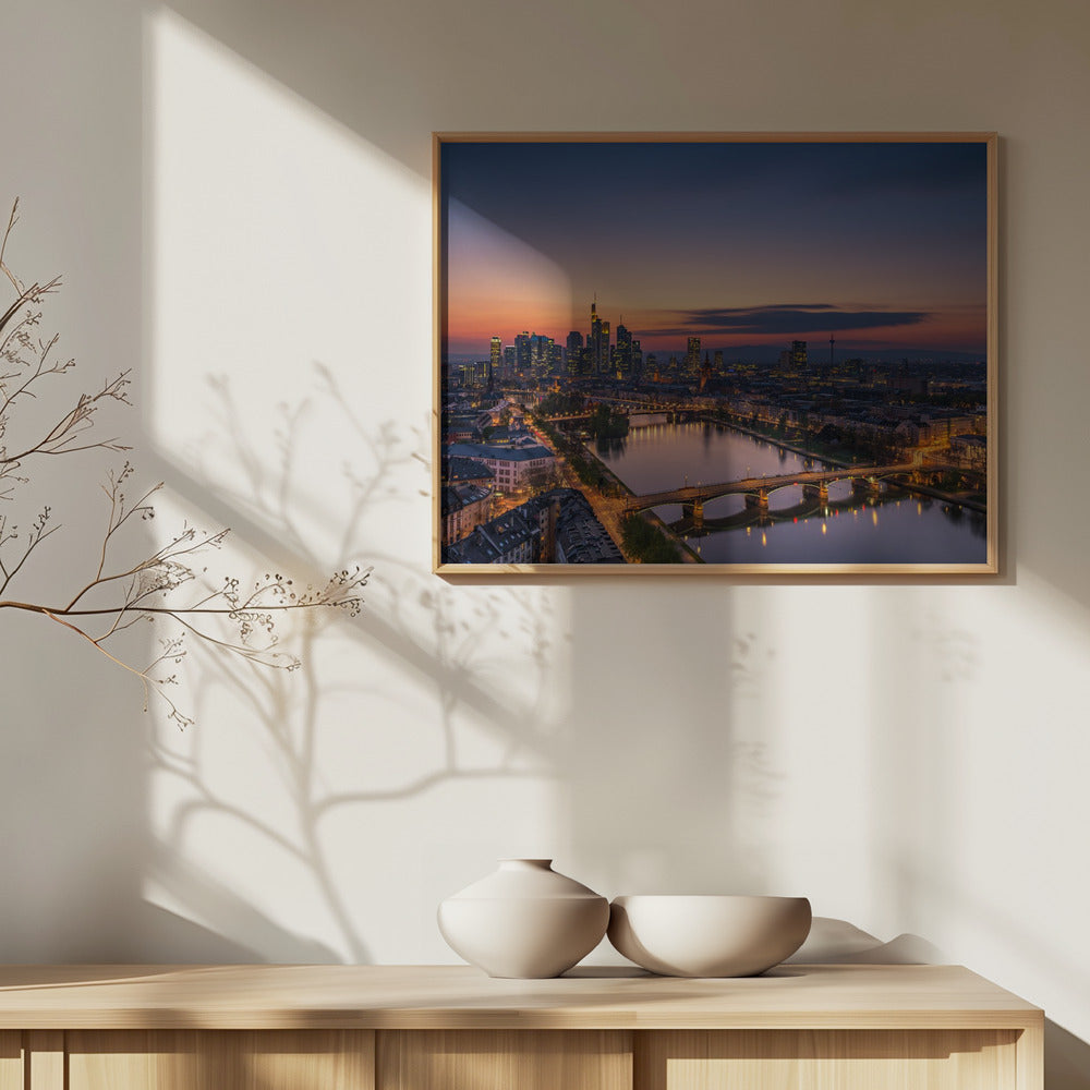 Frankfurts silhuett vid solnedgången | Poster