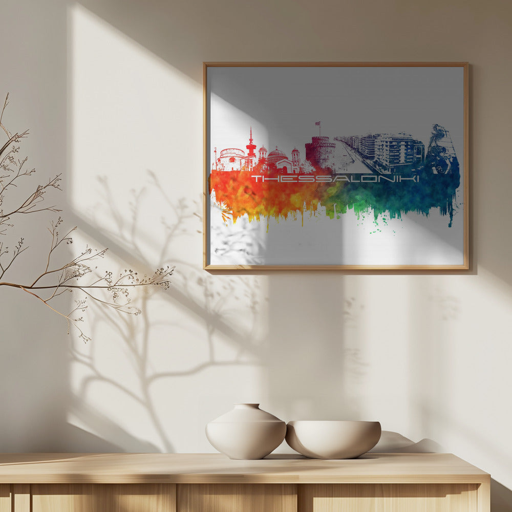 Thessaloniki Greece Skyline City Art (6) | Poster