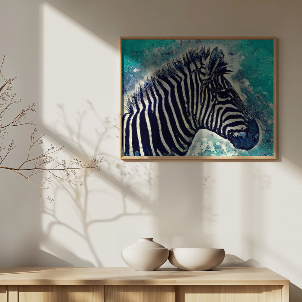 Djurzebra Akvarell Djurkonst Poster