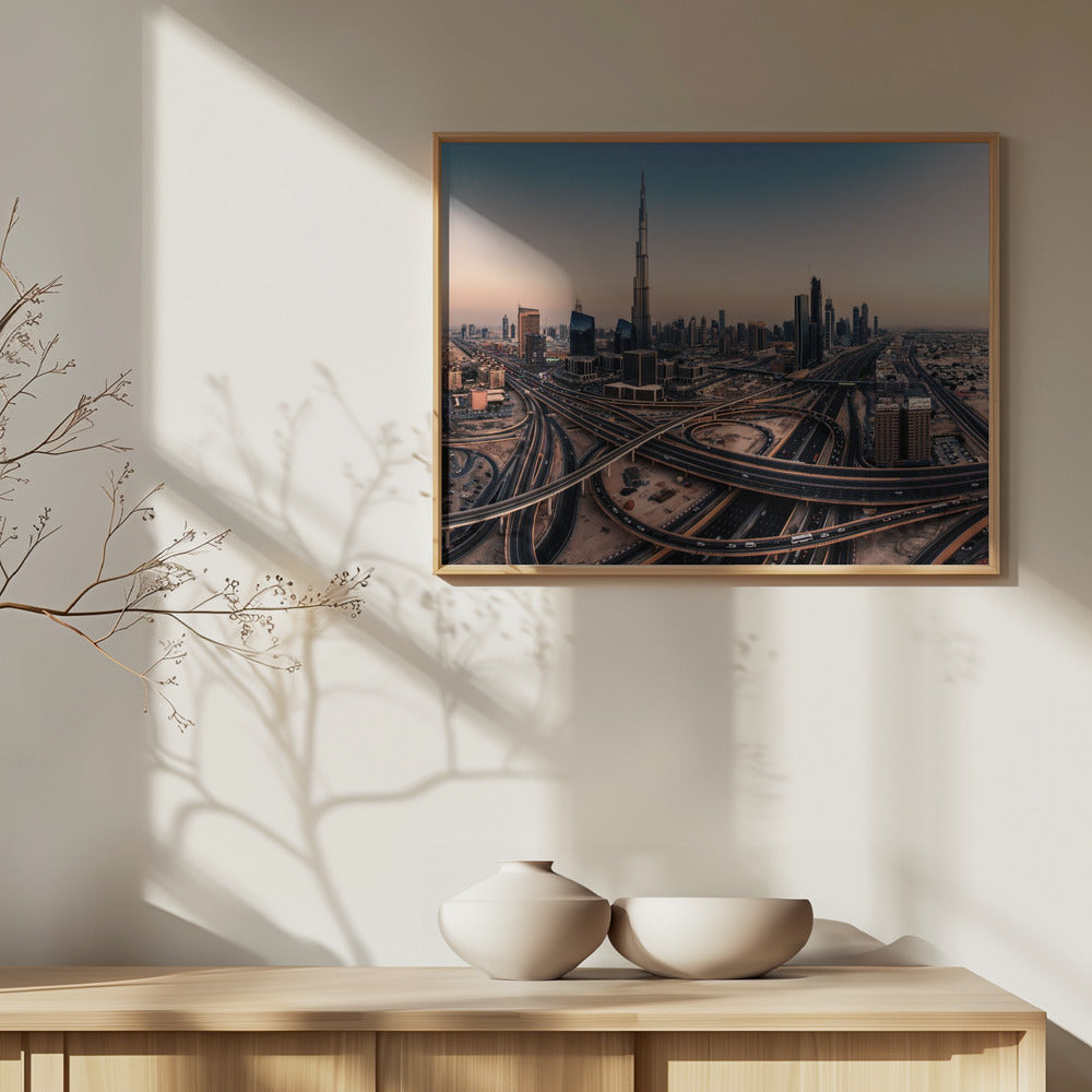 Dubais stadssilhuettpanorama | Poster