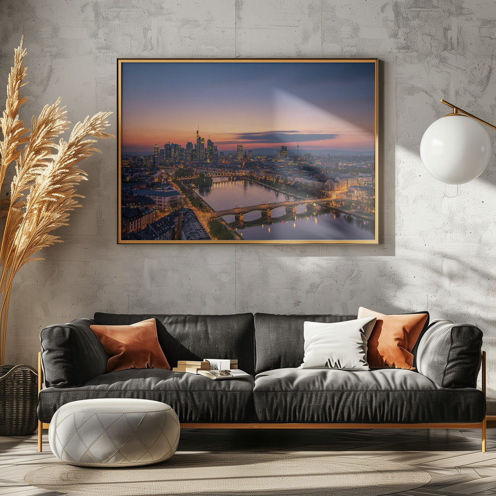 Frankfurts silhuett vid solnedgången | Poster