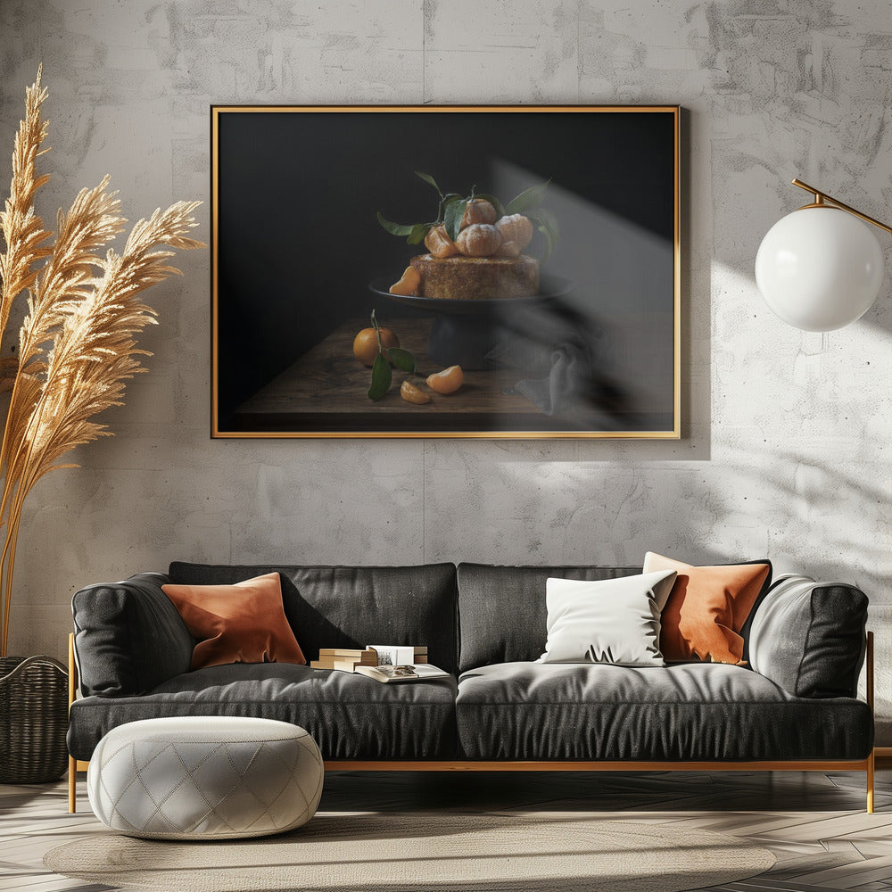 Polentakuchen mit süßen Mandarinen | Poster - Kunstdruck