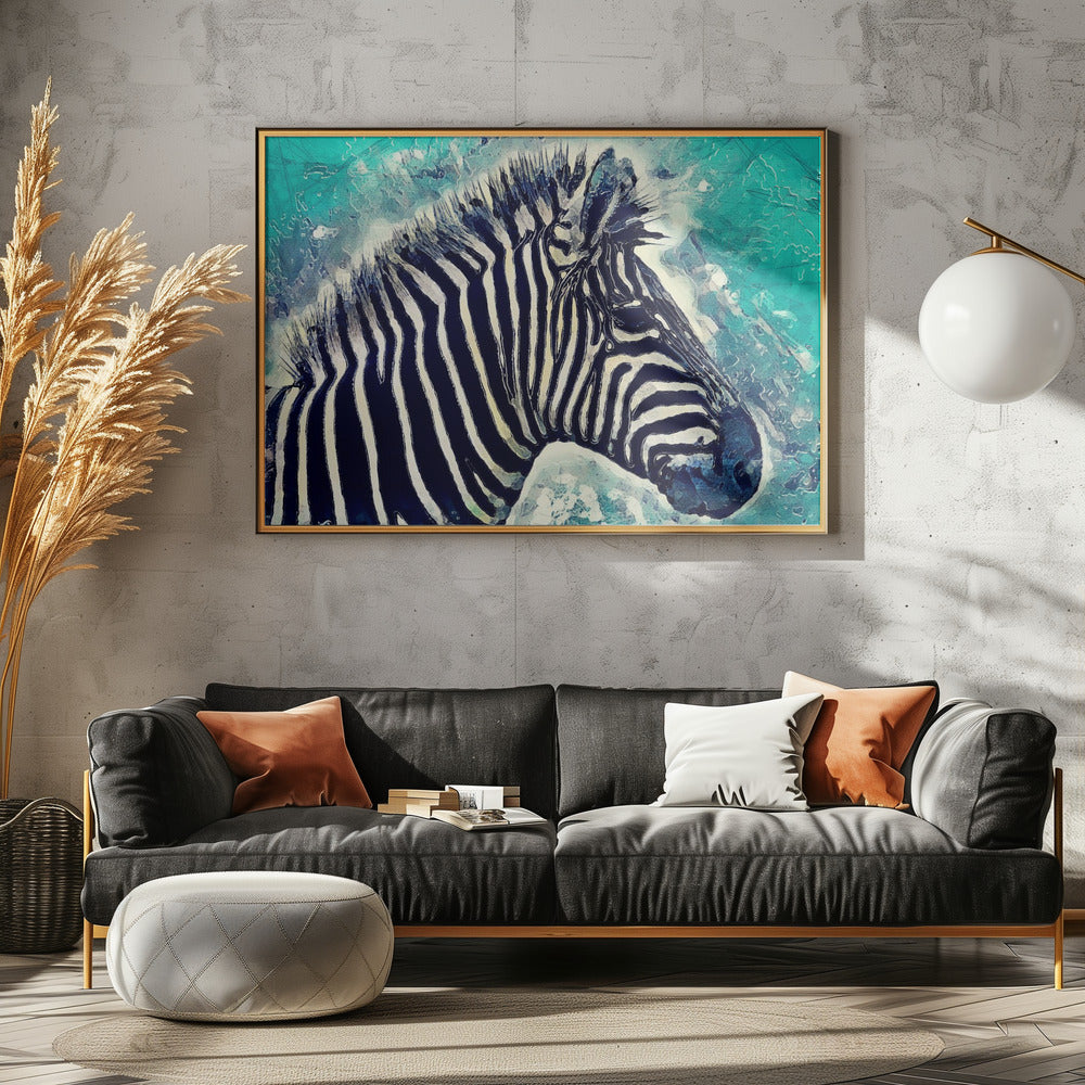 Djurzebra Akvarell Djurkonst Poster