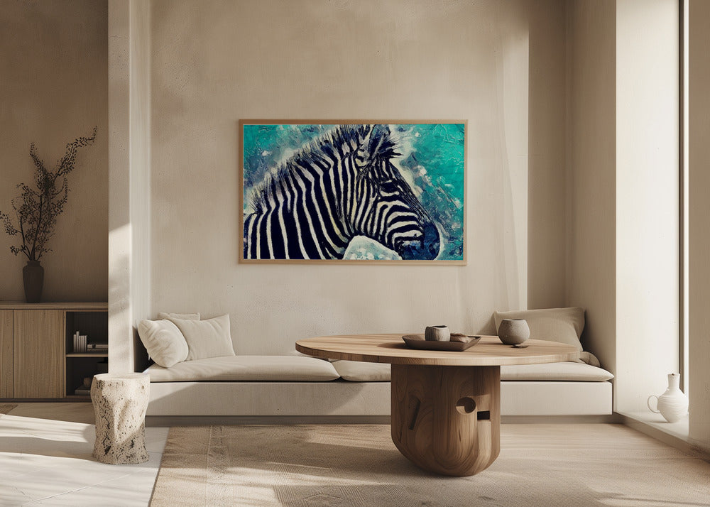 Djurzebra Akvarell Djurkonst Poster