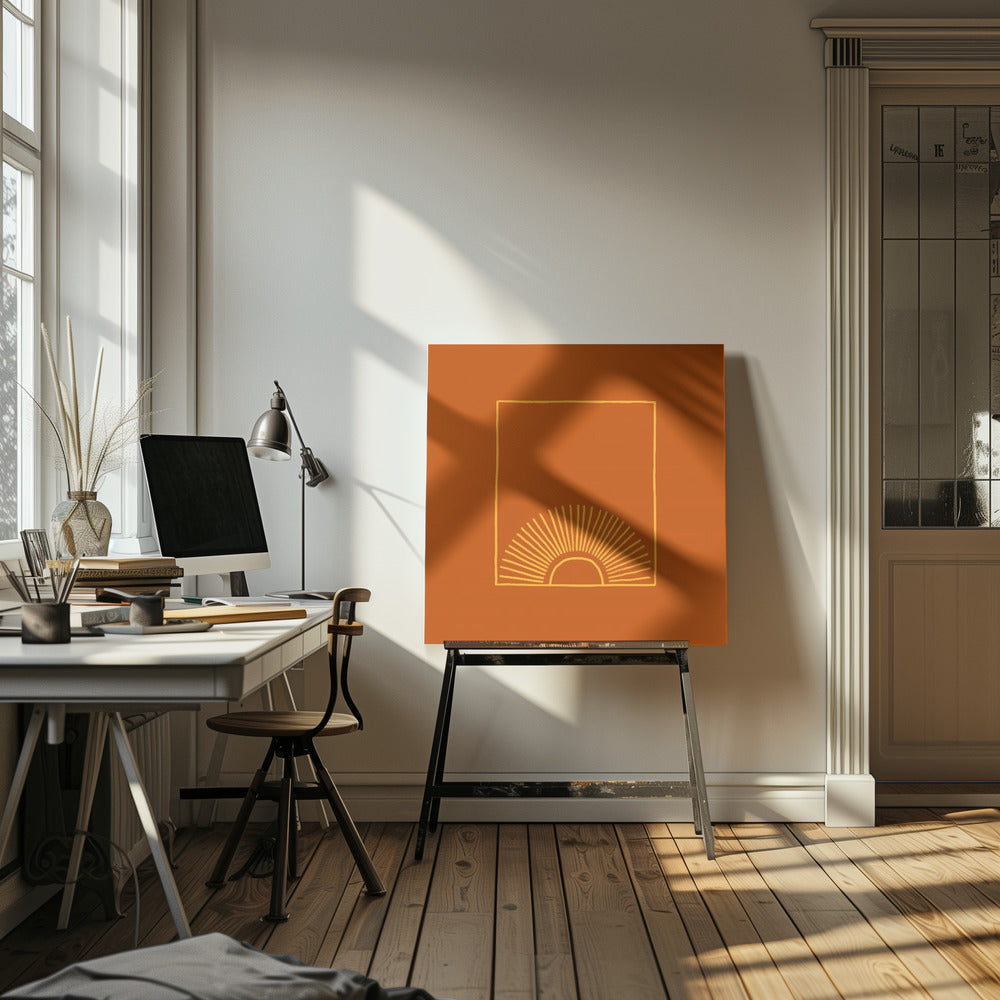 Karamell Minimal Sun | Leinwand-Bilder