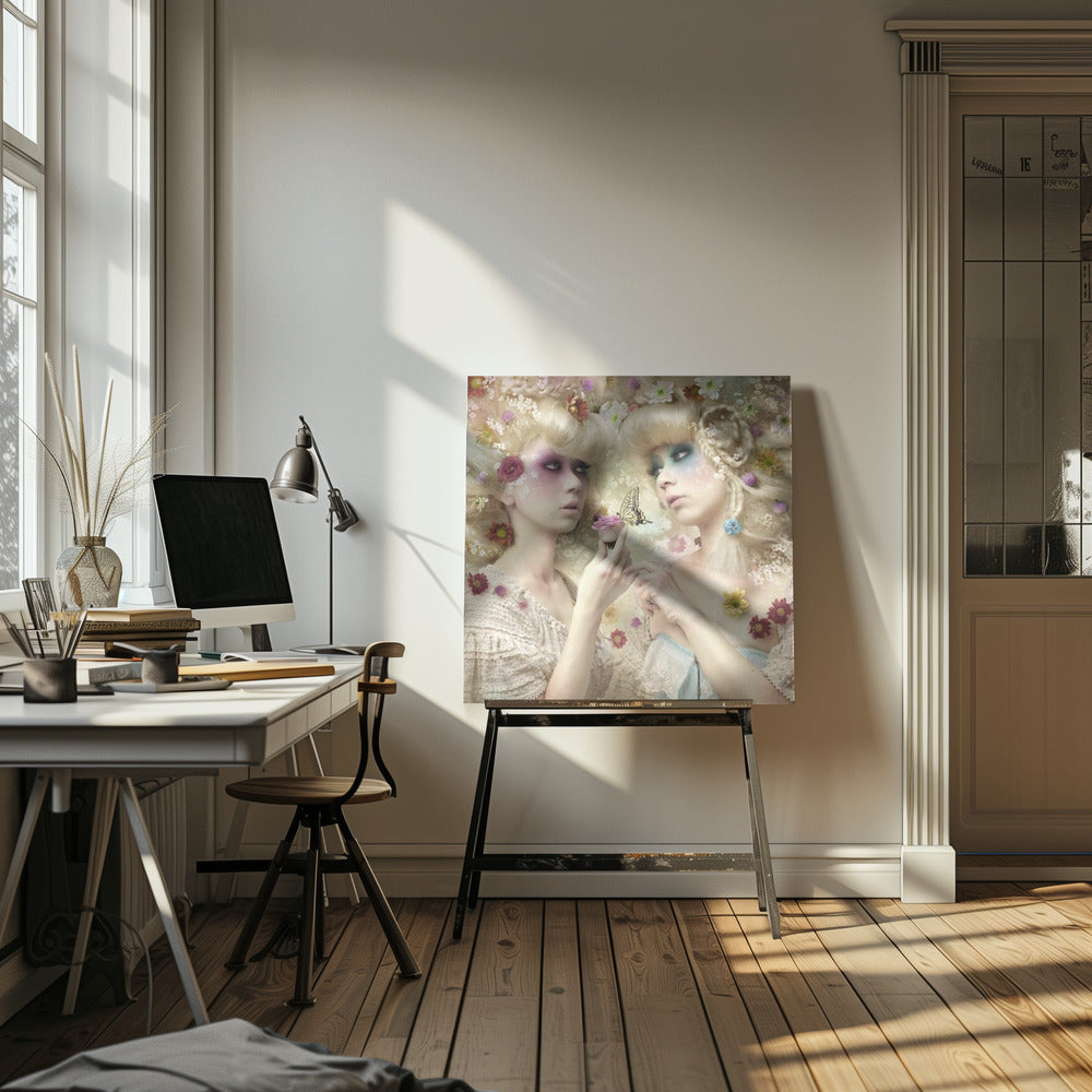 Mädchen aus dem Blumengarten | Leinwand-Bilder