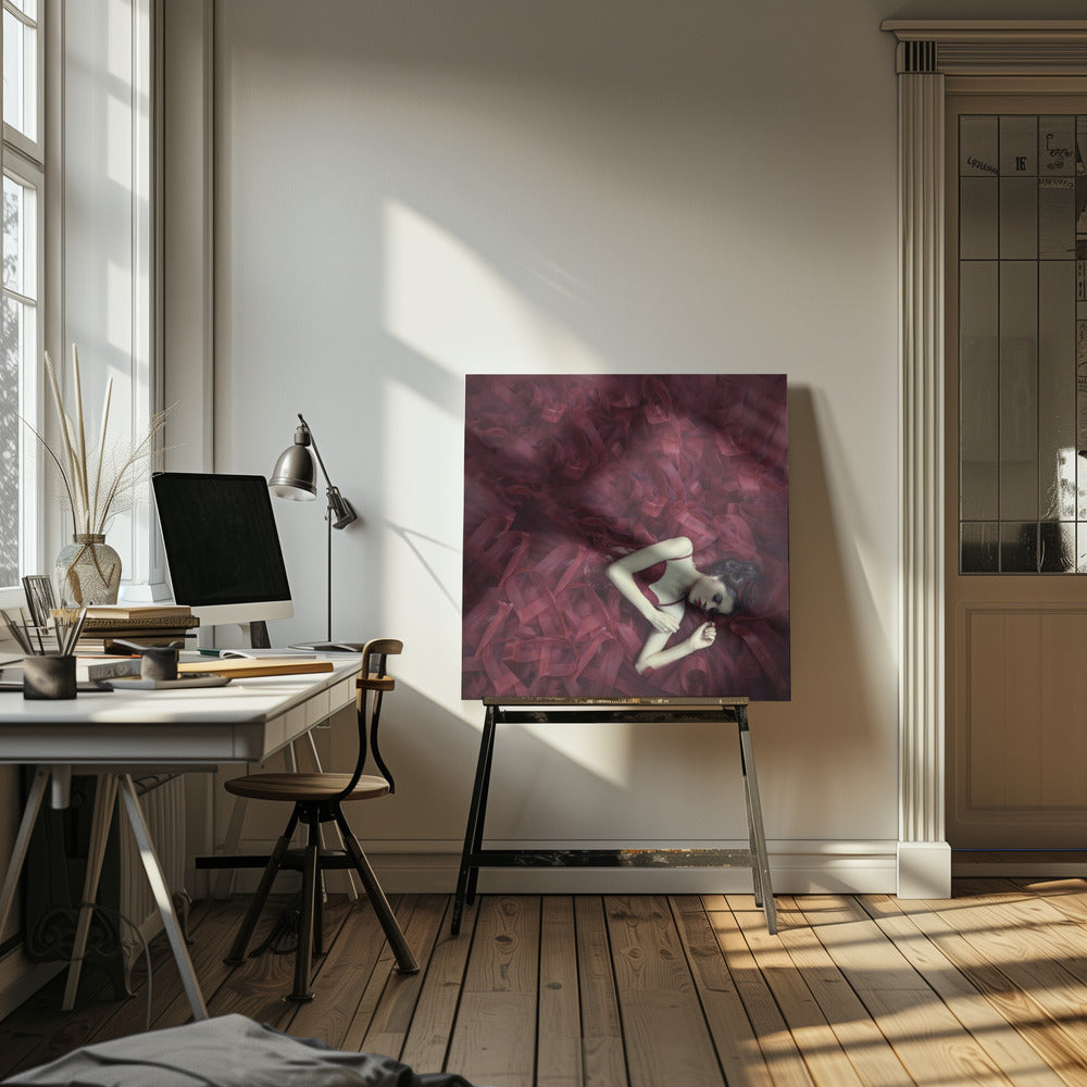 Röd blomma | Canvas