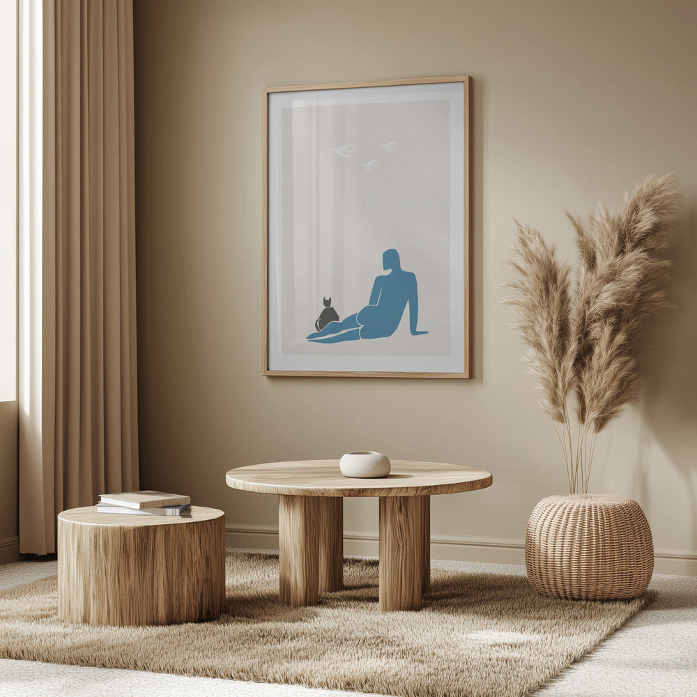 Kvinna och katt | Poster