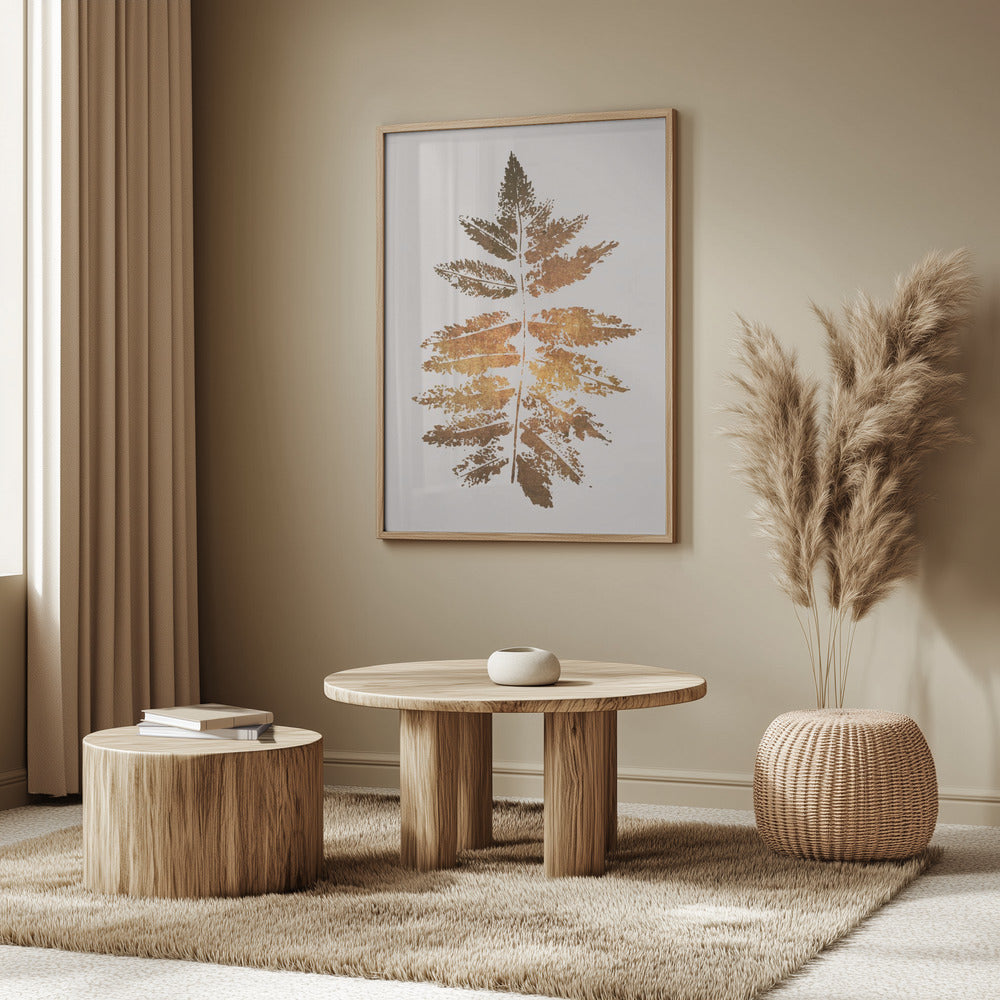 Oak Leaf Print   Gold | Poster