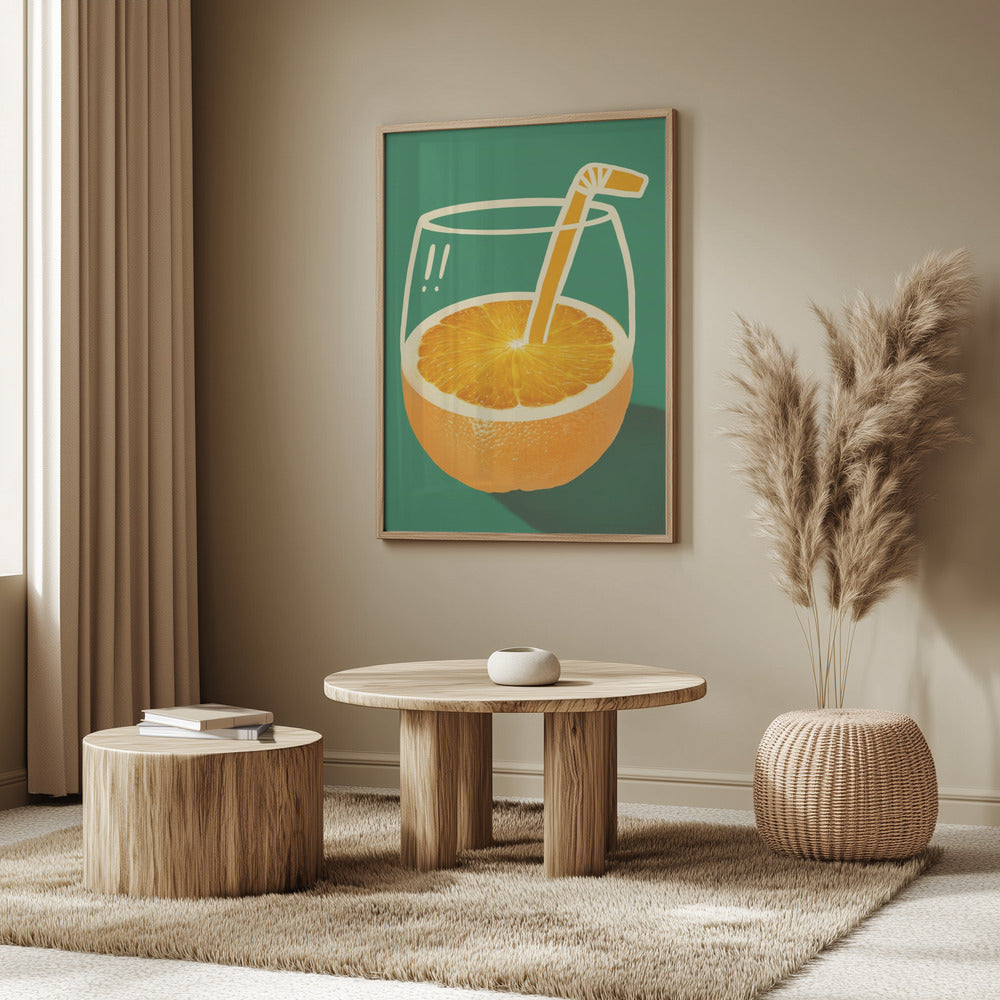 Livfull orange, skickligt illustrerad | Poster