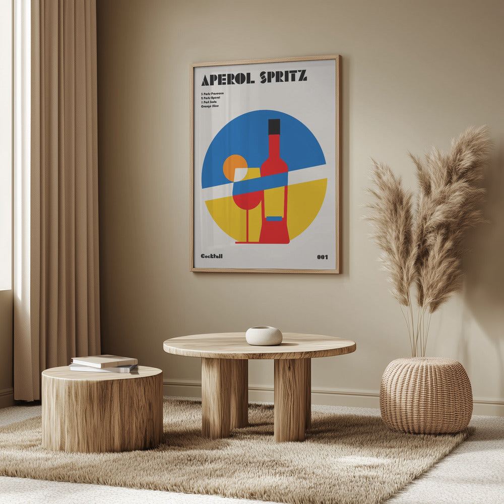Aperol Spritz Cocktail Bauhaus Art Print | Poster
