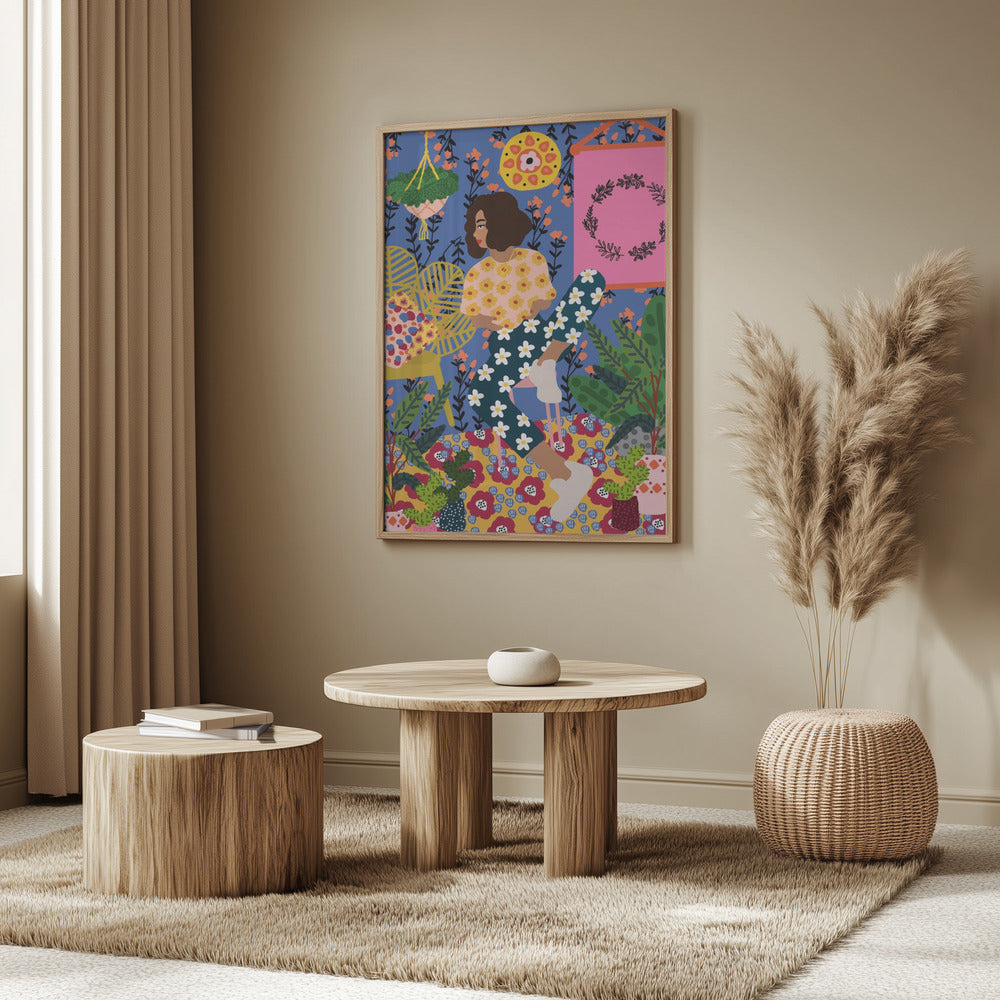 Blommig reträttflicka | Poster