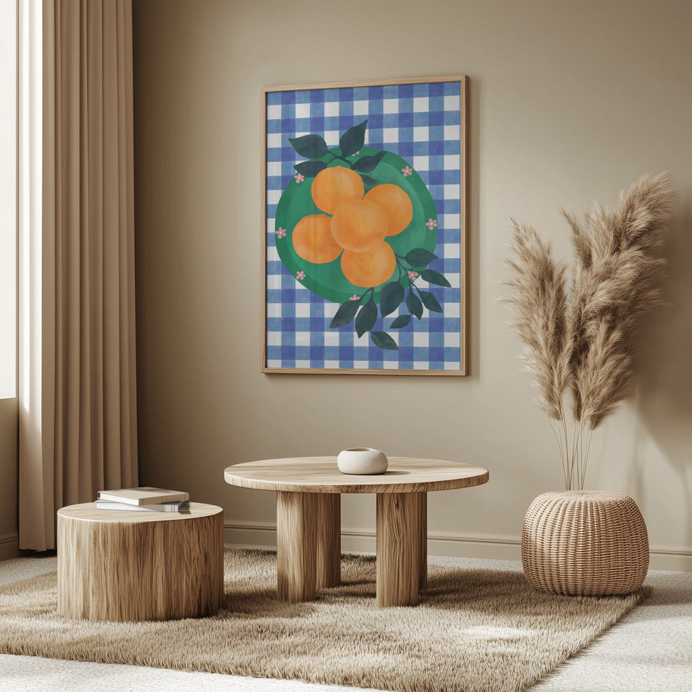Checkered Citrus Charm | Poster