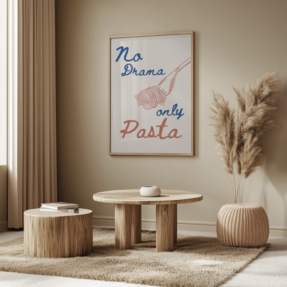 Inget drama, bara pasta, Illustration + Text | Poster
