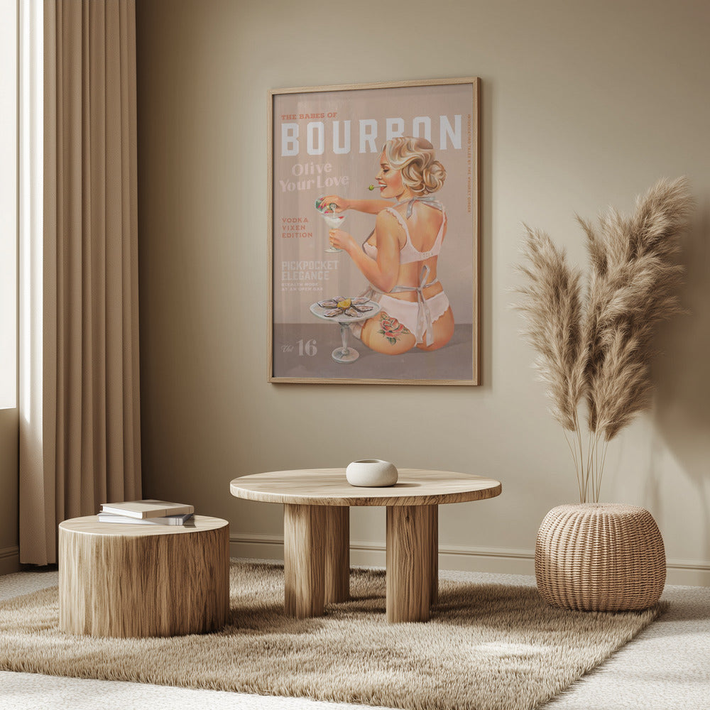 Bourbon Babe Vol 16 Vintage Vodka Martini Pin Up Girl | Poster