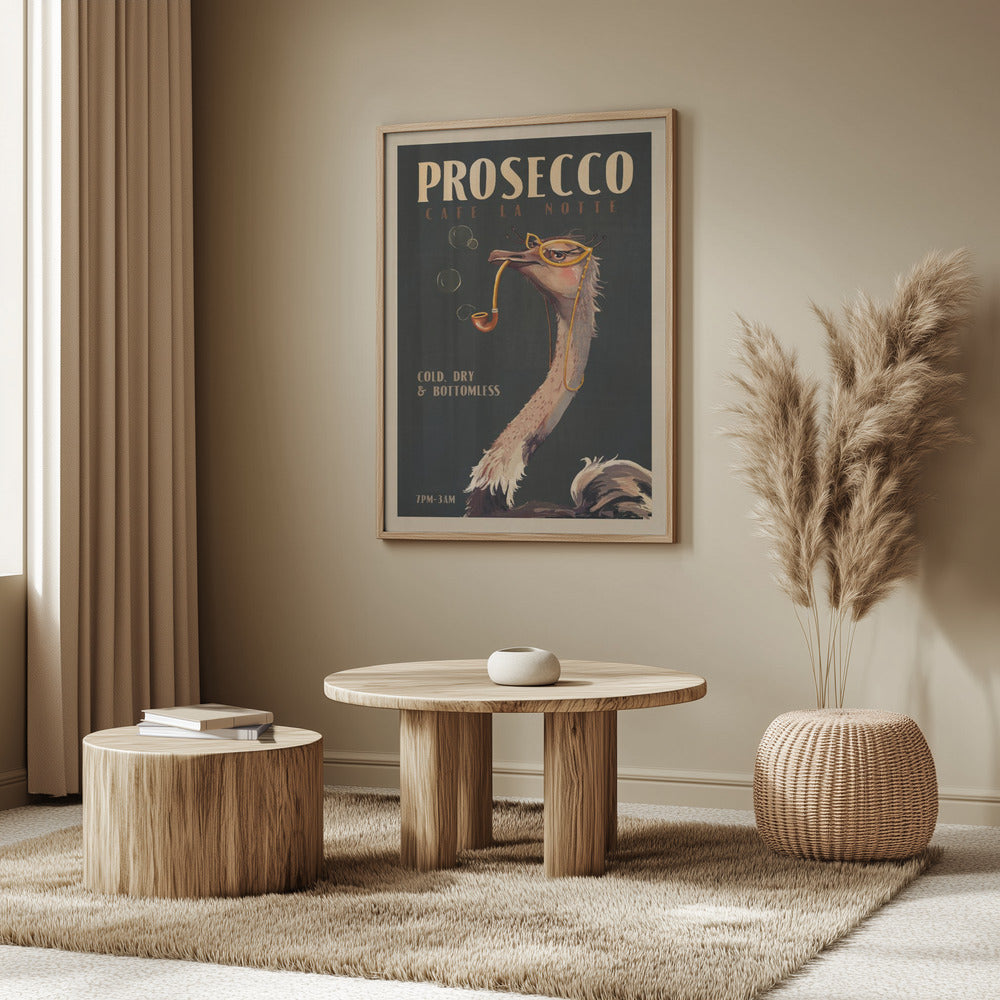 Art Deco Prosecco-väggkonst med en struts | Poster