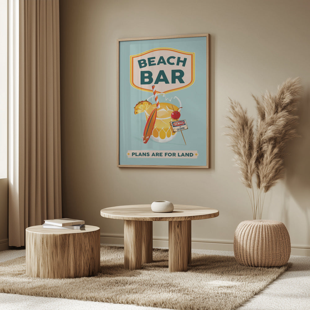Strandbar Sommar Tropisk Cocktailbar Konst | Poster