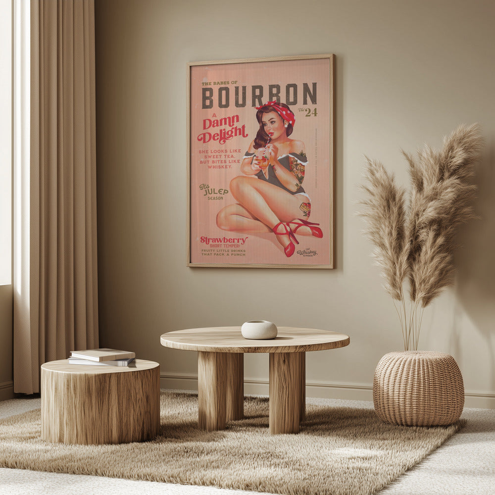 Bourbon Babes Vol 22 Vintage Pinup Flicka Dricker En Cocktail | Poster