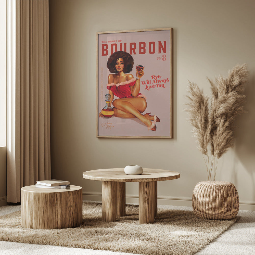 Babes of Bourbon Vol 8 Vintage Pinup Girl med Afro | Poster
