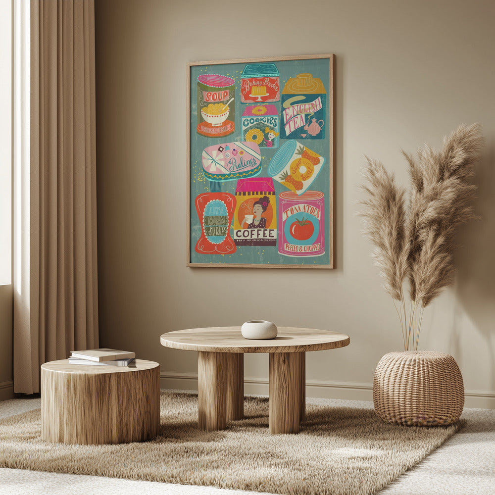 Bunte Speisekammer Türkis | Poster