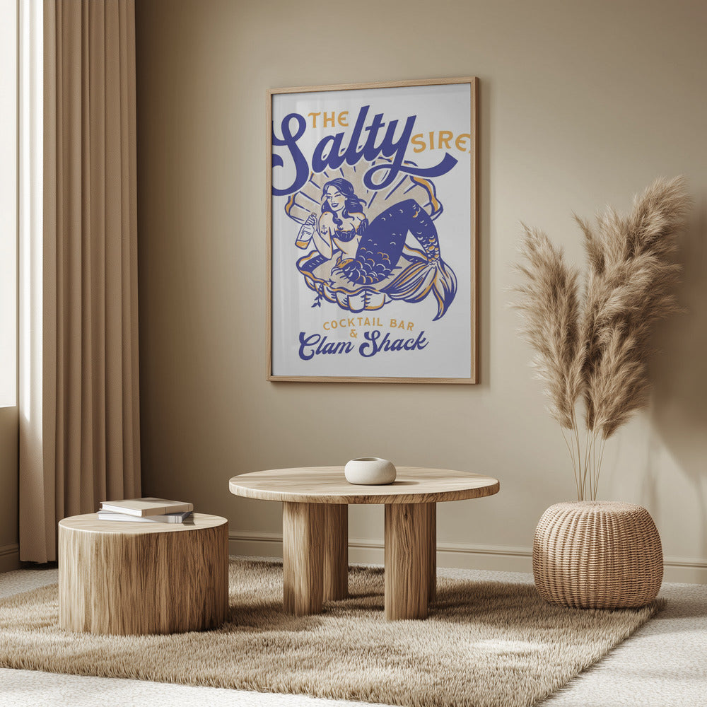 Salty Siren Cocktail Bar &amp; Clam Shack Sjöjungfru | Poster