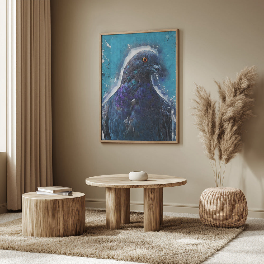 Tier Taube Vogel Aquarell Tierkunst | Poster