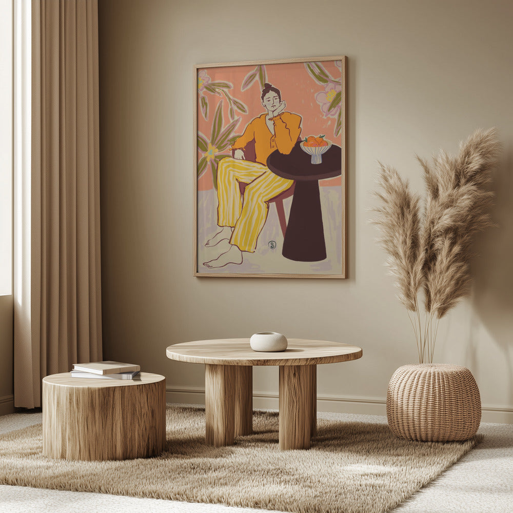 Kvinna med apelsiner | Poster