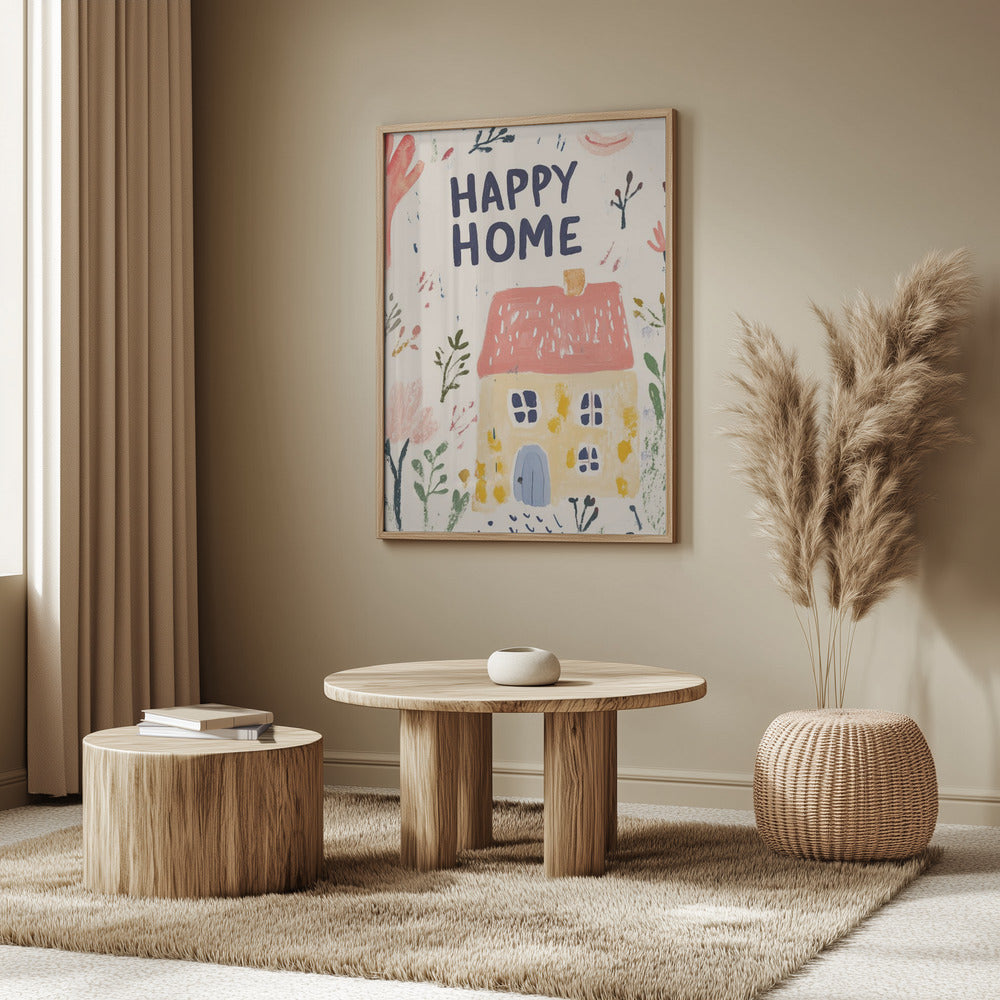 Glückliches Zuhause | Poster - Kunstdruck
