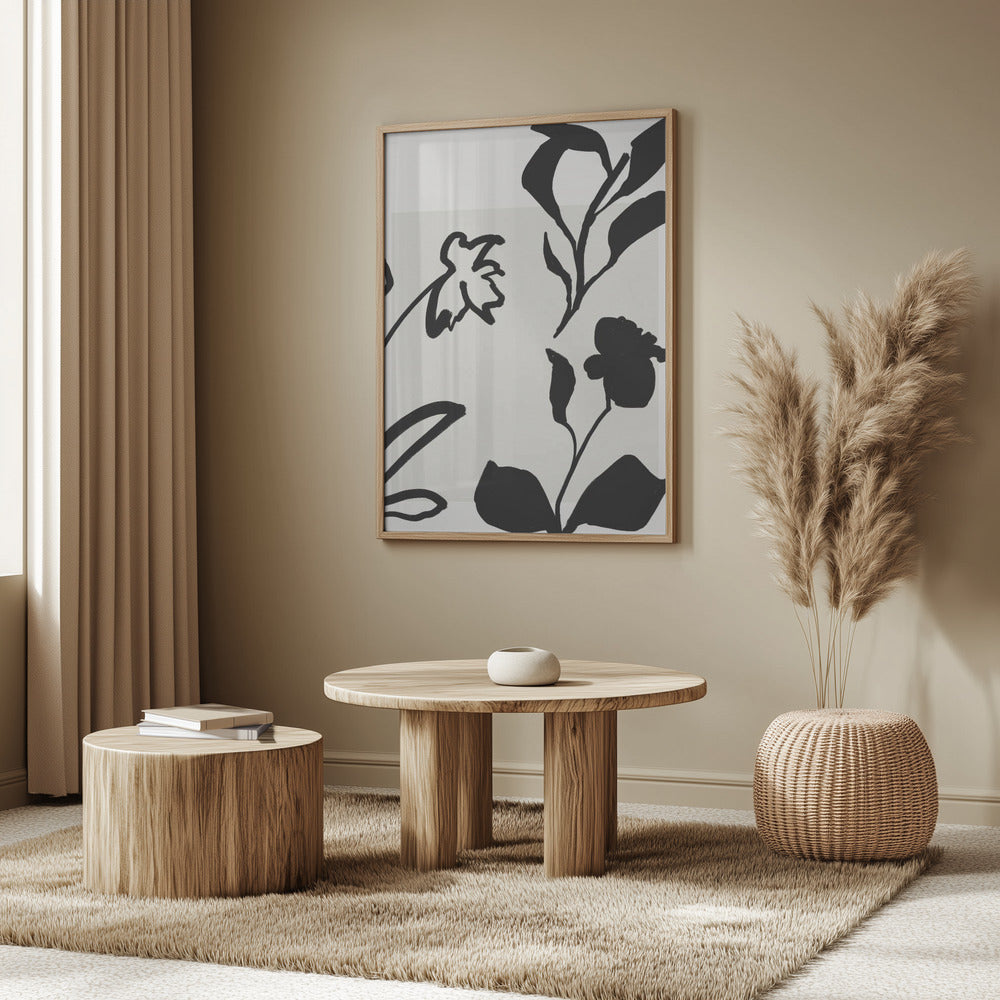 Monokroma blommor | Poster