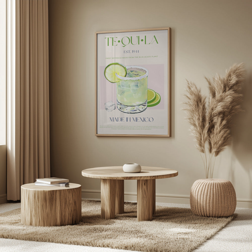 Tequiladryck med lime och is | Poster
