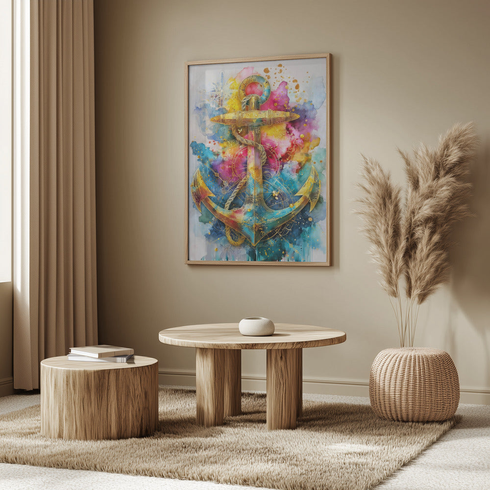 Nautica Sea Art Watercolor Anchor (2) | Poster