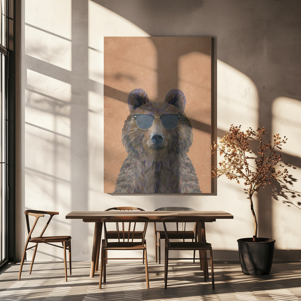 Coolt björnporträtt | Canvas
