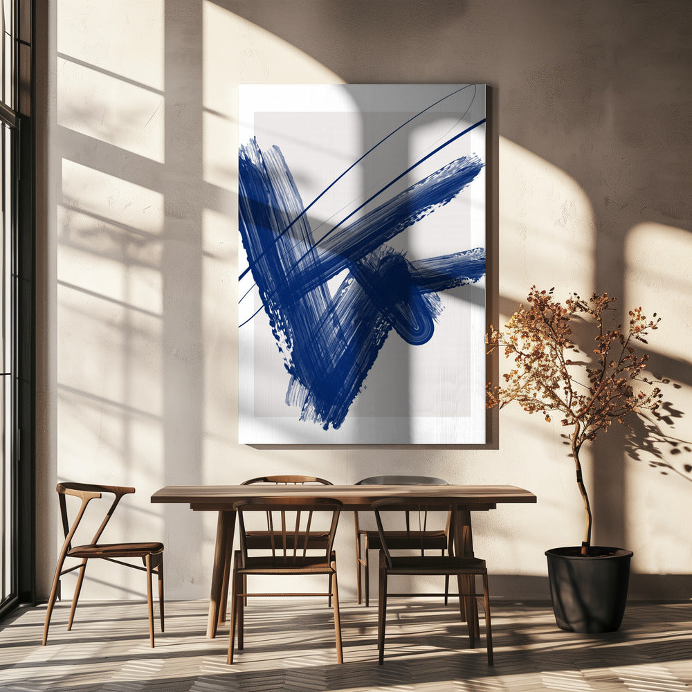 Bold Blue Brushstrokes | Canvas