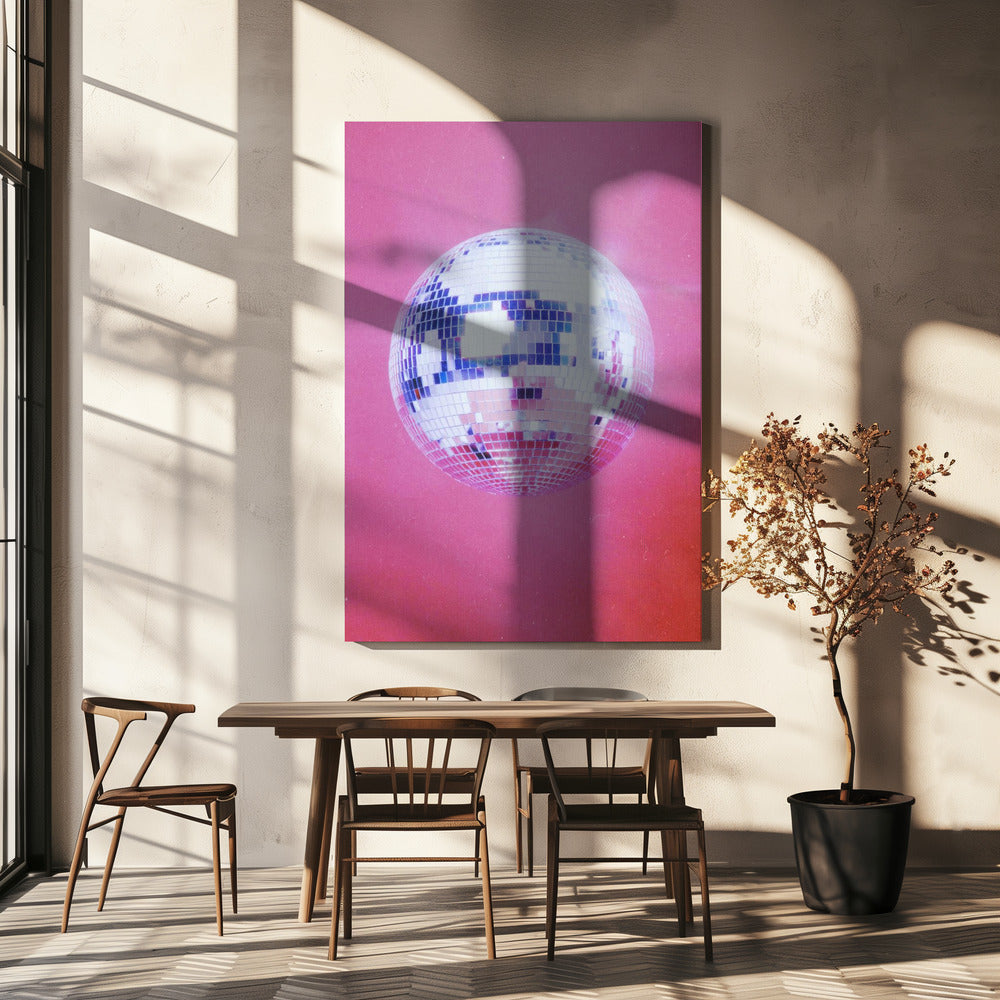 Palla da discoteca rosa | Stampe su Tela