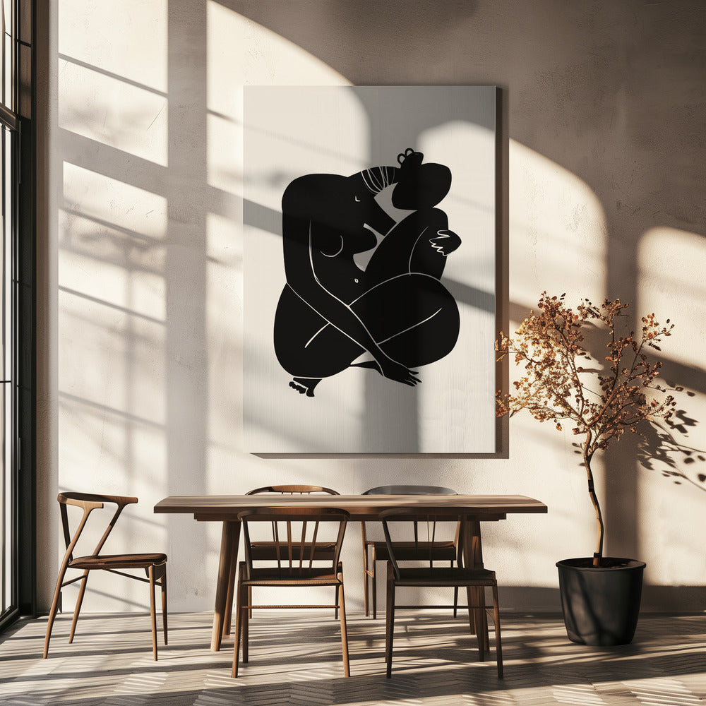 Baby Curl African Nude In Black | Canvas