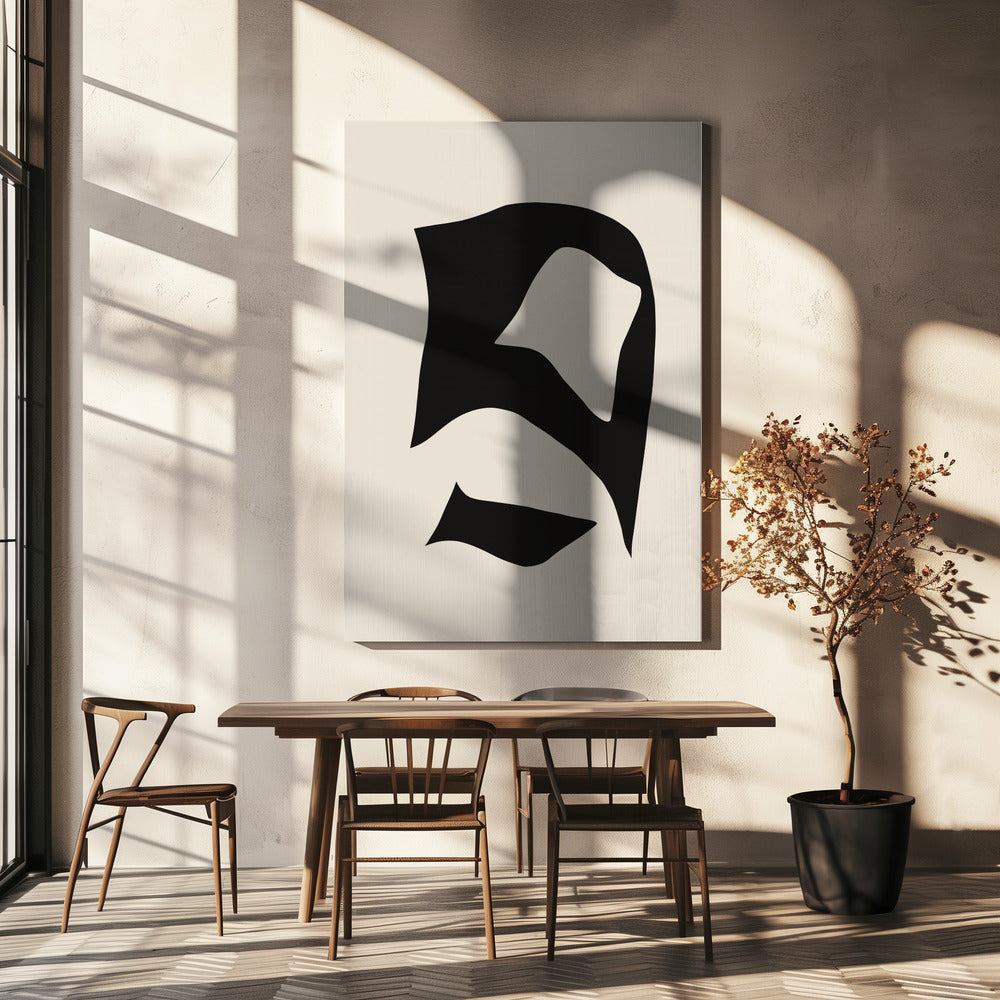 Distorted Black Cut Out | Canvas