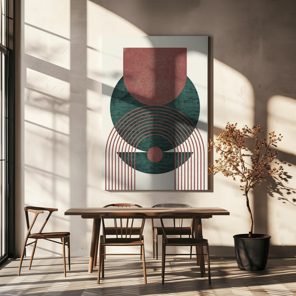 Aquamarine Marble Geometric Design | Canvas