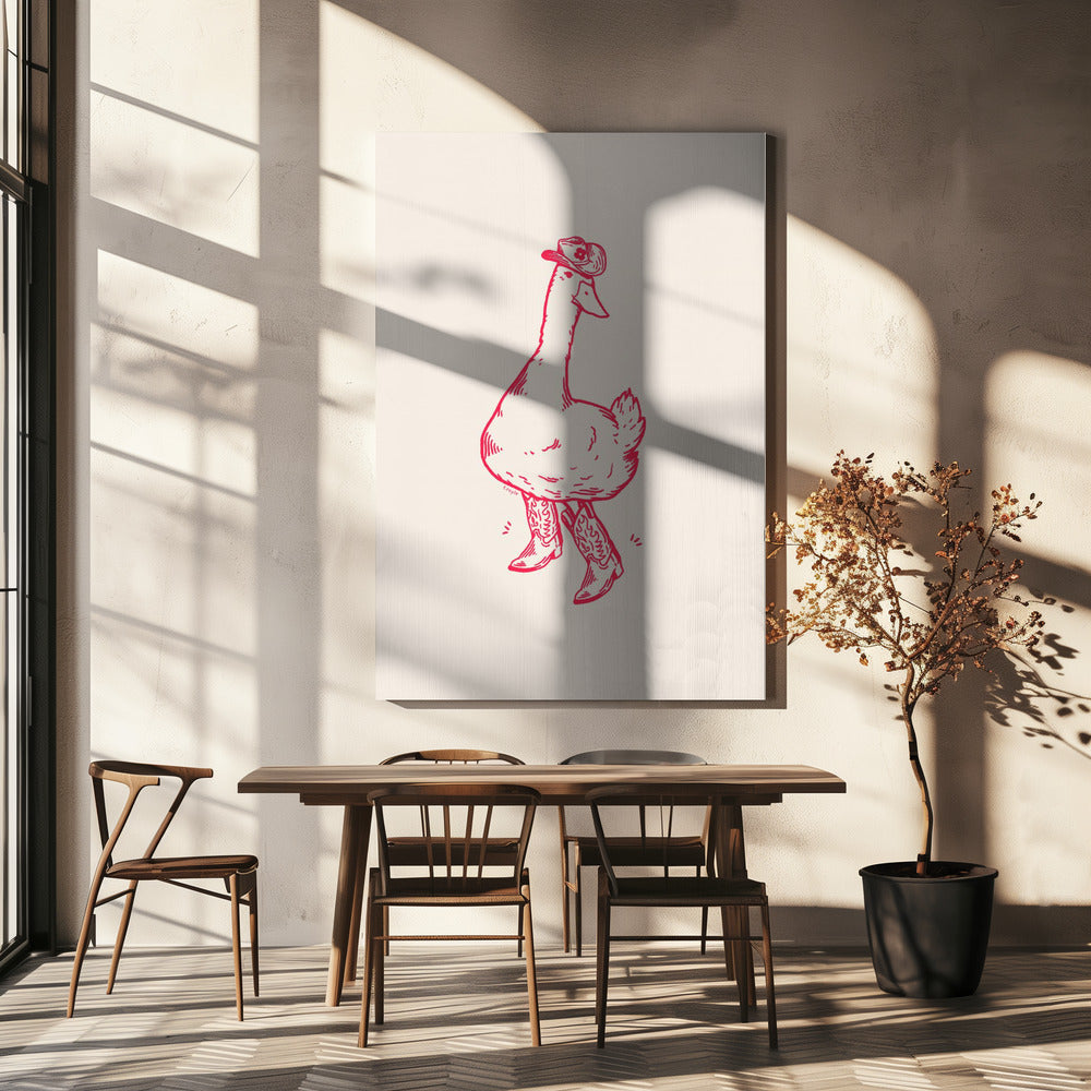 Anka i rosa westernkängor | Canvas