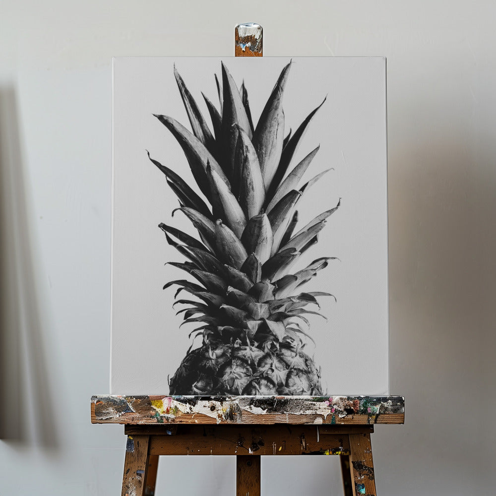 Pineapple Black &amp; White 02 | Canvas