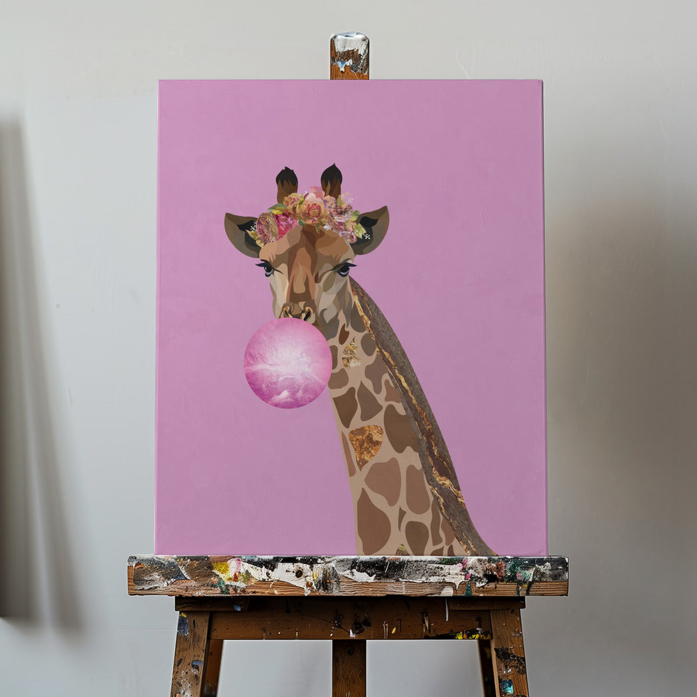 Giraffrosa bubblegum | Canvas
